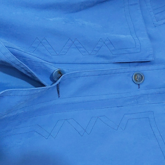Apropos| Vibrant Blue Spring or Fall Button Up Jacket Polyester Nylon Blend - Picture 5 of 16